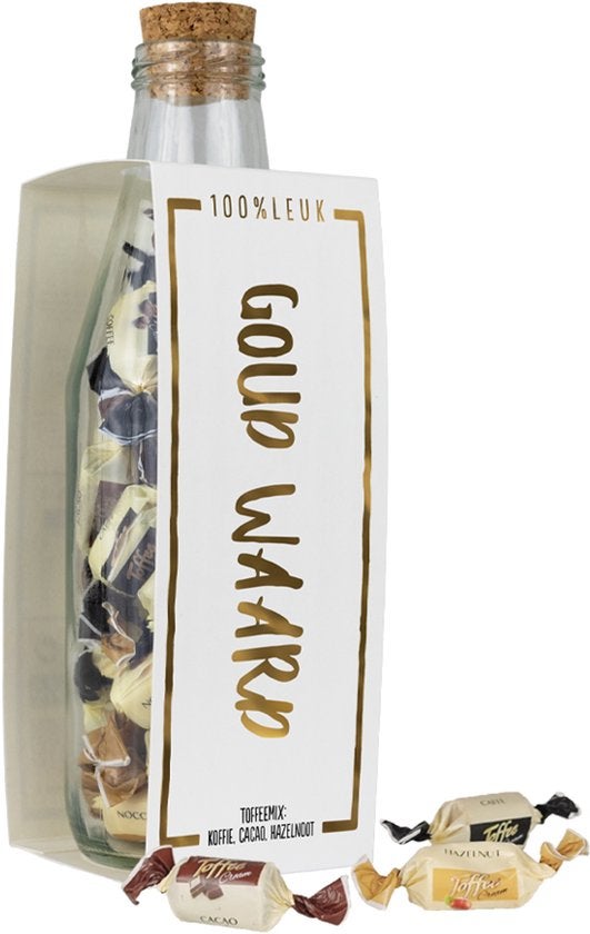Snoepfles - Goud Waard - Koffie, Chocolade & Hazelnoot
