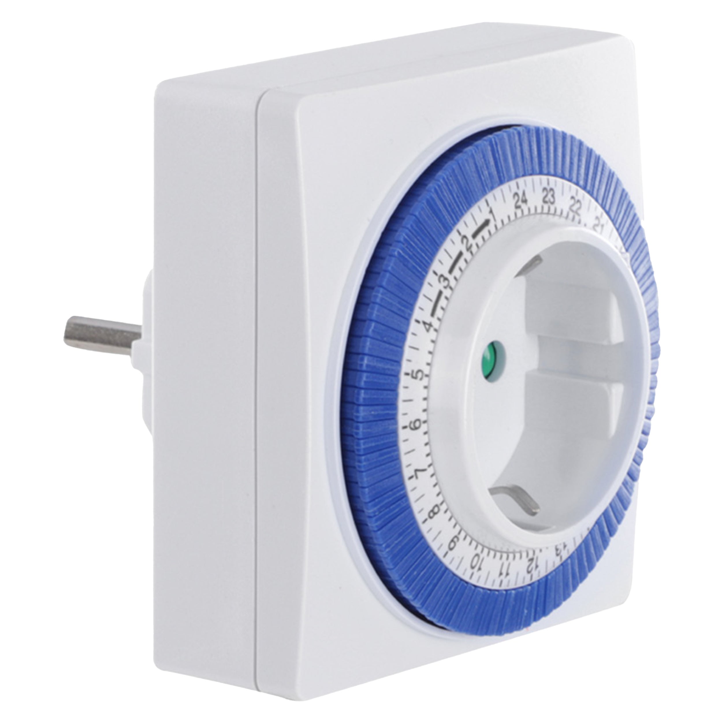 Tijdklok dagprogramma - vaste ruiter - vierkant - wit