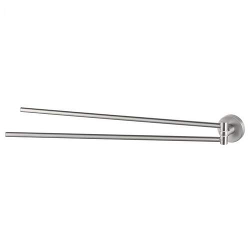 Handdoekhouder Kosmos - dubbele handdoekhouder zwenkbaar geborsteld 42 cm - RVS look