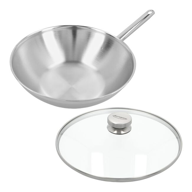 Wokpan - Apollo 7 met glazen deksel 30cm - RVS