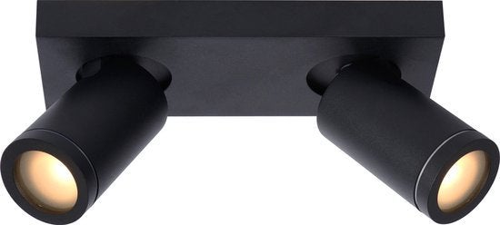 Plafondspot Badkamer - Taylor Led Dim To Warm Gu10 2X5W 2200K/3000K Ip44  - Zwart