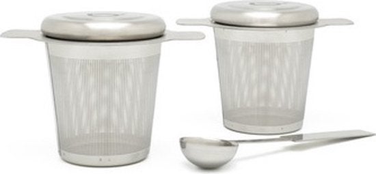 Theefilter - Universal 2-delig met theemaatlepel - RVS