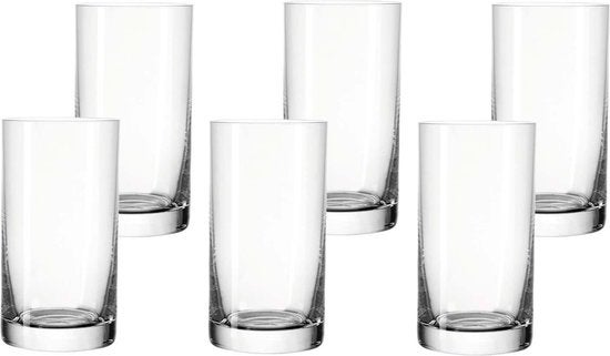 Waterglas - Longdrinkglas 330ml set van 6 glazen - Transparant