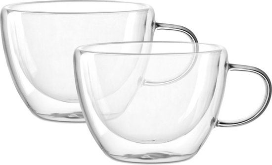 Theeglas - Set van 2 glazen 360ml - Transparant