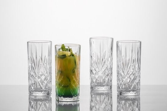 Longdrinkglas - Show 368ml set van 4 glazen - Transparant