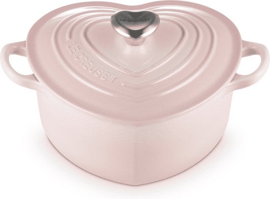 Braadpan - Hart in geëmailleerd gietijzer 20cm 1,9L - Shell Pink 