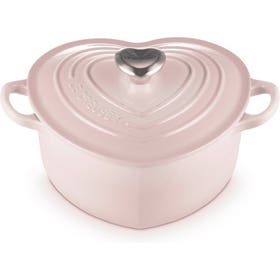Braadpan - Hart in geëmailleerd gietijzer 20cm 1,9L - Shell Pink