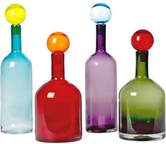 Vaas - Bubbles en Bottles 4 Stuks - Multicolor