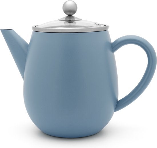 Theepot - Duet Eva 1,1L dubbelwandig - Ijsblauw