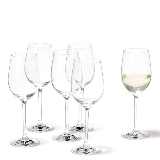 Wijnglazenset - Witte wijnglas 300ml set van 6 glazen - Transparant