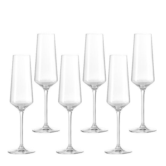 Champagneglas - Champagneflûte 280ml set van 6 glazen - Transparant