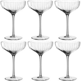 Champagnecoupe - Set van 6 glazen 260ml - Transparant