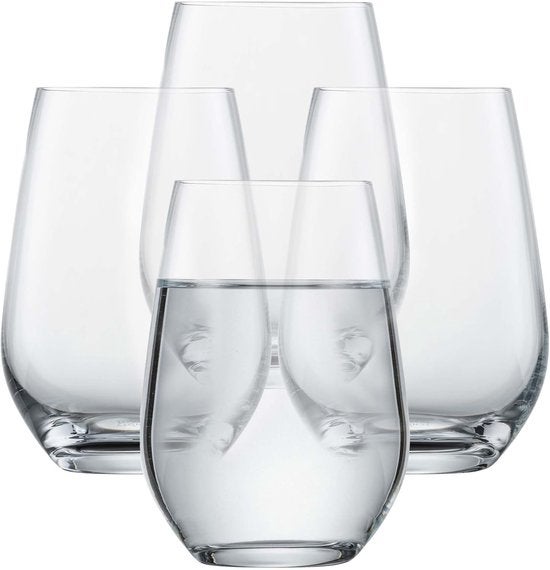 Waterglas - Set van 4 glazen 397ml - Transparant