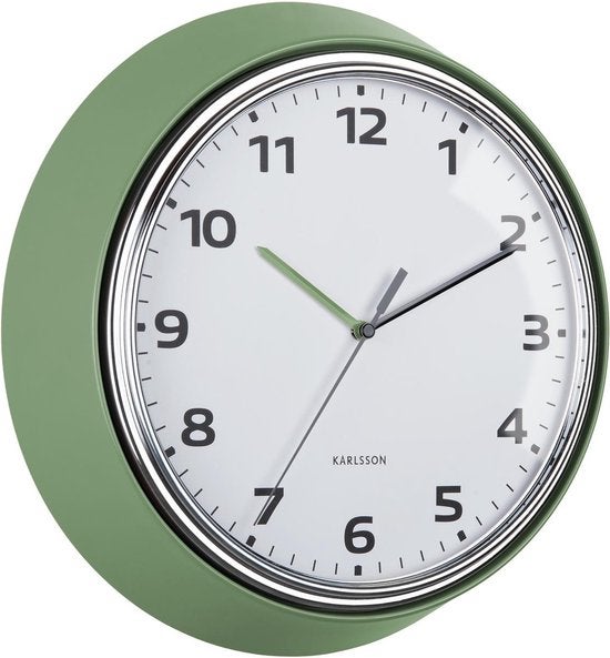 Wandklok - Modern Retro Ø34cm - Jungle groen
