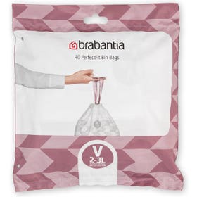 Vuilniszakken - PerfectFit Bin Bags code V 2 tot 3L - Wit