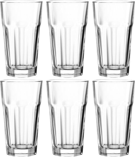 Longdrinkglas - Rock 340ml set van 6 glazen - Transparant
