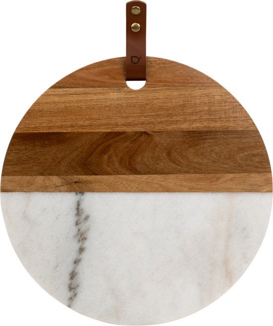 Serveerplank - Thor Ø35cm - Bruin/Wit