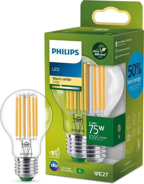 Ledlamp - Filament E27 A60 5,2W - Warm white