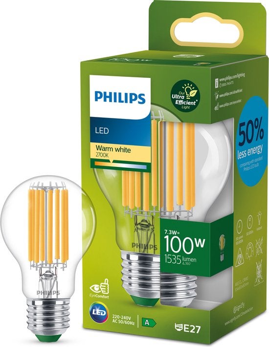 Ledlamp - Filament E27 7,3W A60 - Warm white 