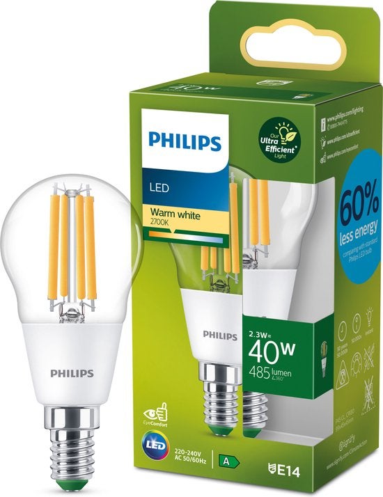 Ledlamp - Filament E14 P45 2,3W - Warm white