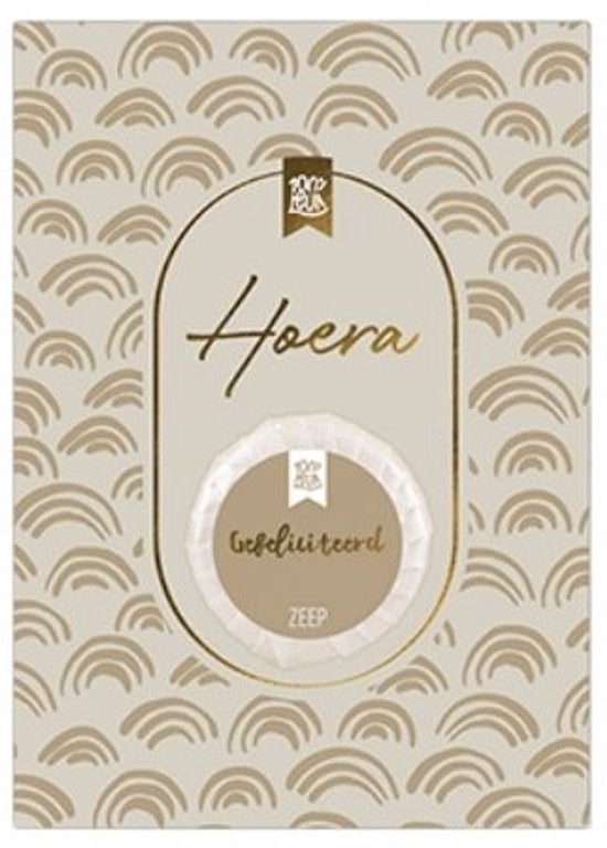 Zeep - Hoera - Kaart met Zeep
