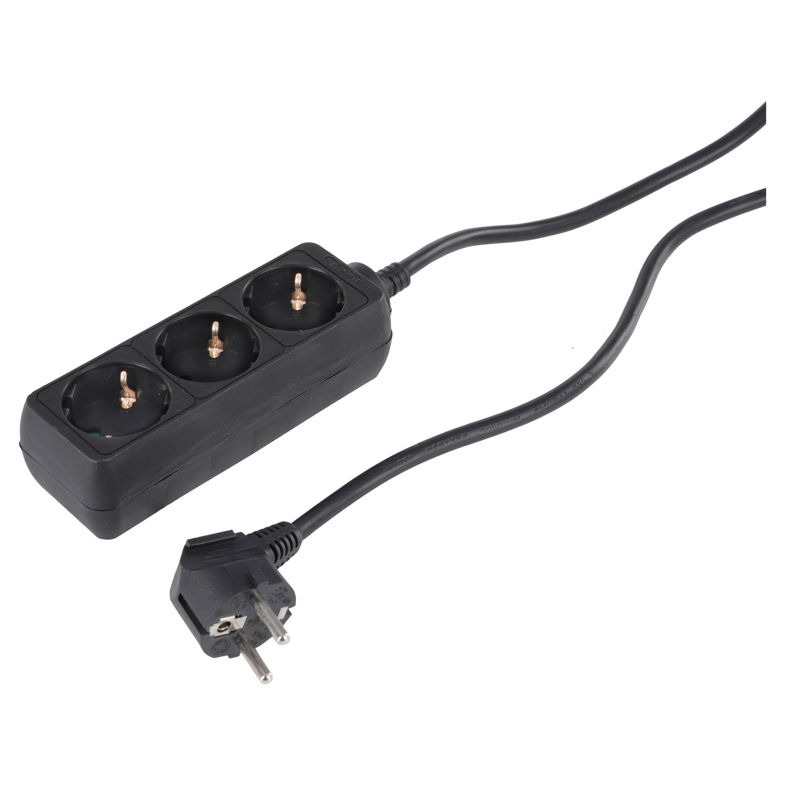 Stekkerdoos 3-voudig - randaarde - max 3680W - 1.5 m - zwart