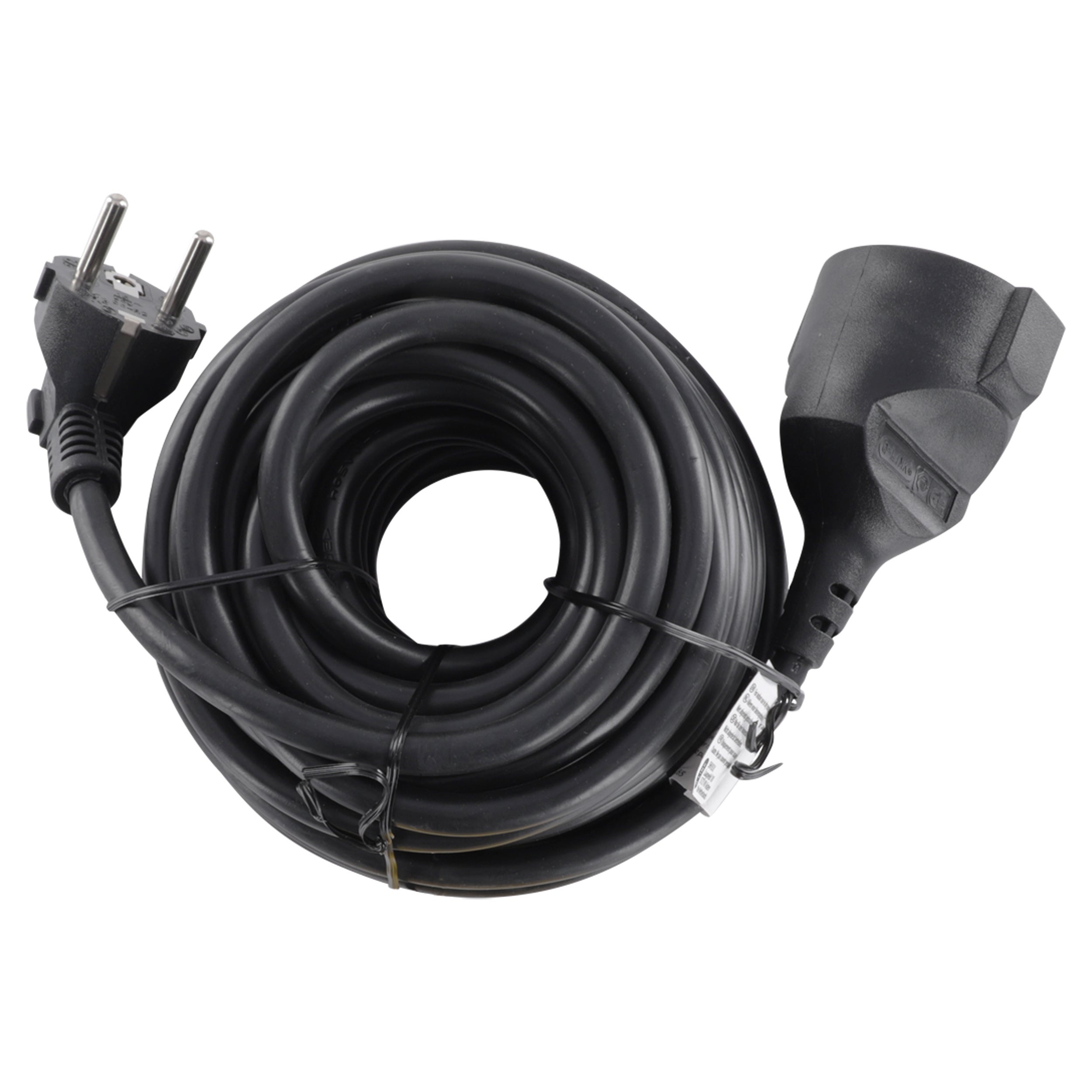Verlengsnoer randaarde - H05VV-F - max 3680W - 10 m - zwart