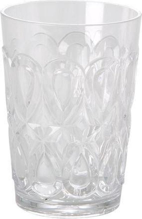 Acryl beker met swirly reliëf detail - Clear