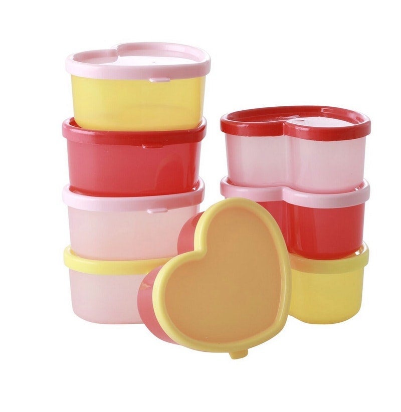 Plastic bakjes in hartvorm - 8 stuks