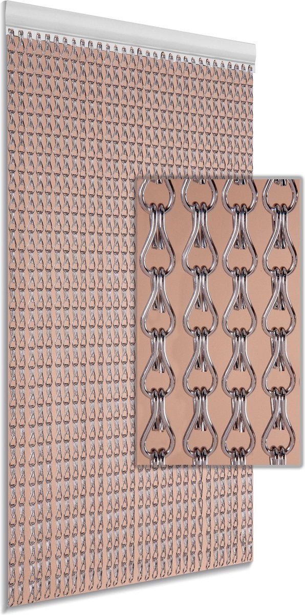 Vliegengordijn - Schakel 90X210cm - Zilver 