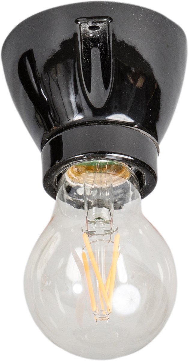 Plafonhouder - ETH porselein Ø7,5x6,3cm - Zwart