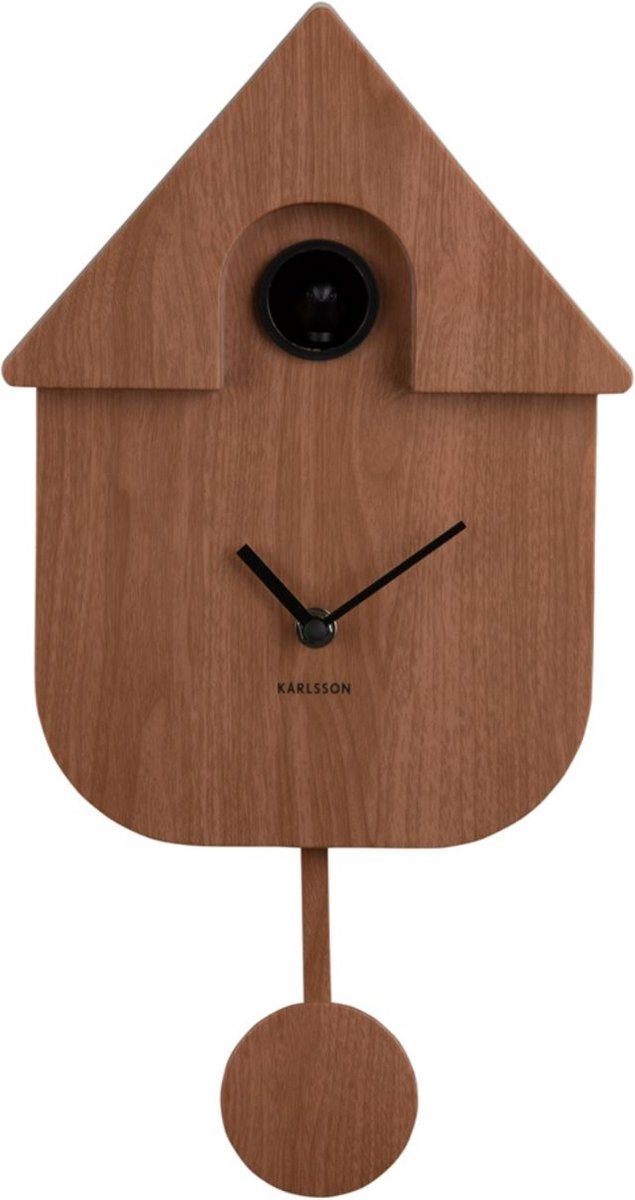 Wandklok - Modern Cuckoo - Donker Hout Print