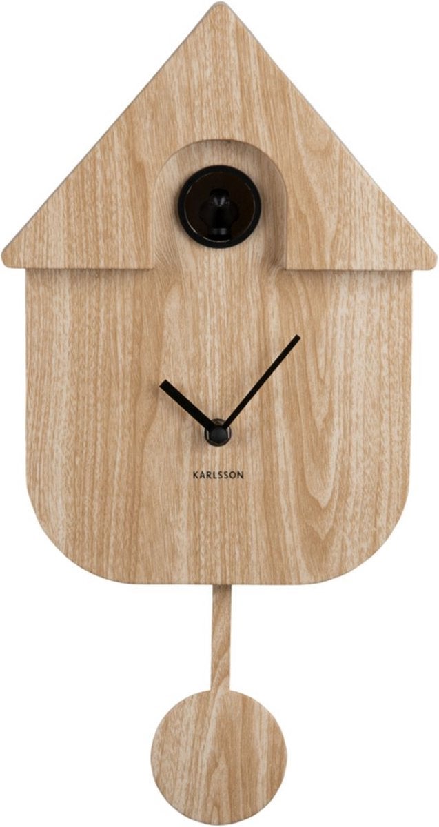 Wandklok - Modern Cuckoo - Licht Hout Print