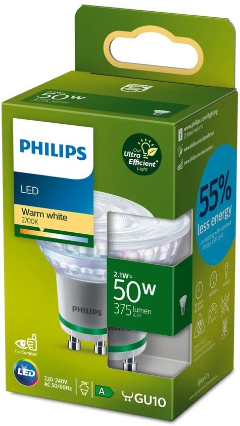 Spotlamp - PAR16 GU10 2,1W - Warm white