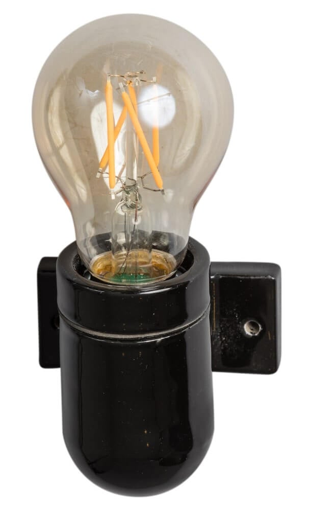 Wandlamp - Porselein zwart - E27