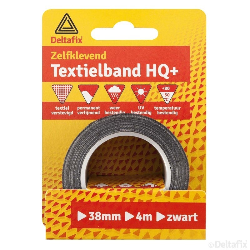 Textielband HQ+ zwart 38mm