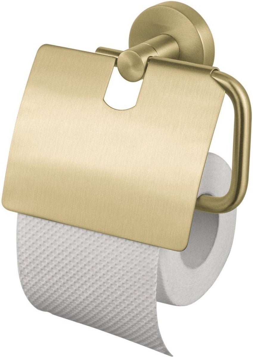 Toiletrolhouder - Kosmos met klep - Geborsteld goud