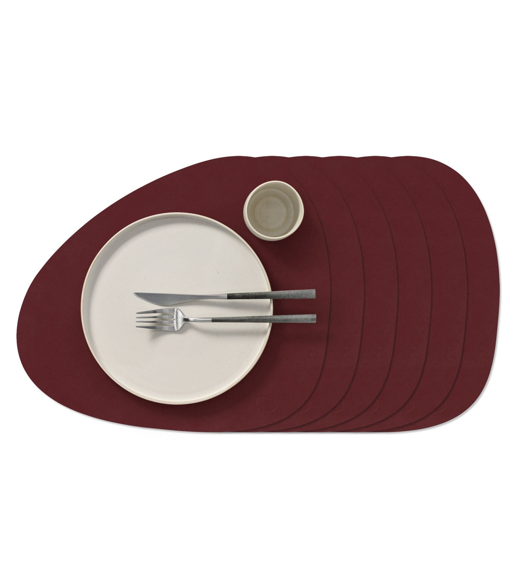 Placemats - 6-Set Curve Nupo 37x44cm - Burgundy