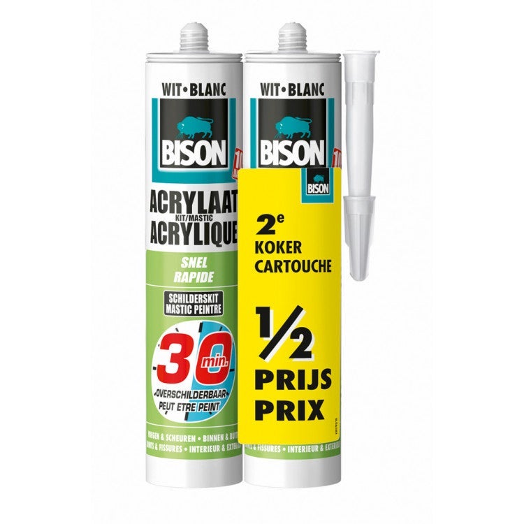 Acrylaatkit 30 min/310 ml wit - set van 2