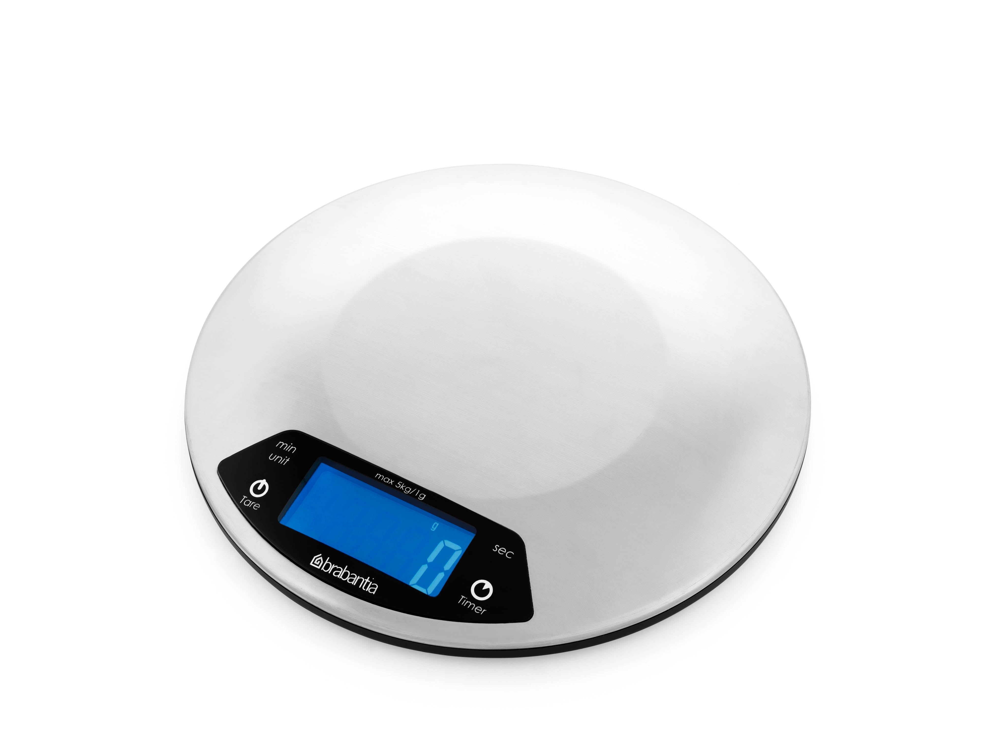 Digitale keukenweegschaal rond - Matt Steel