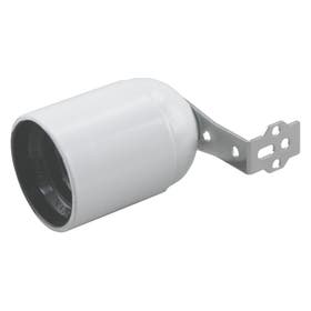 Fitting e27 met haakse beugel wit