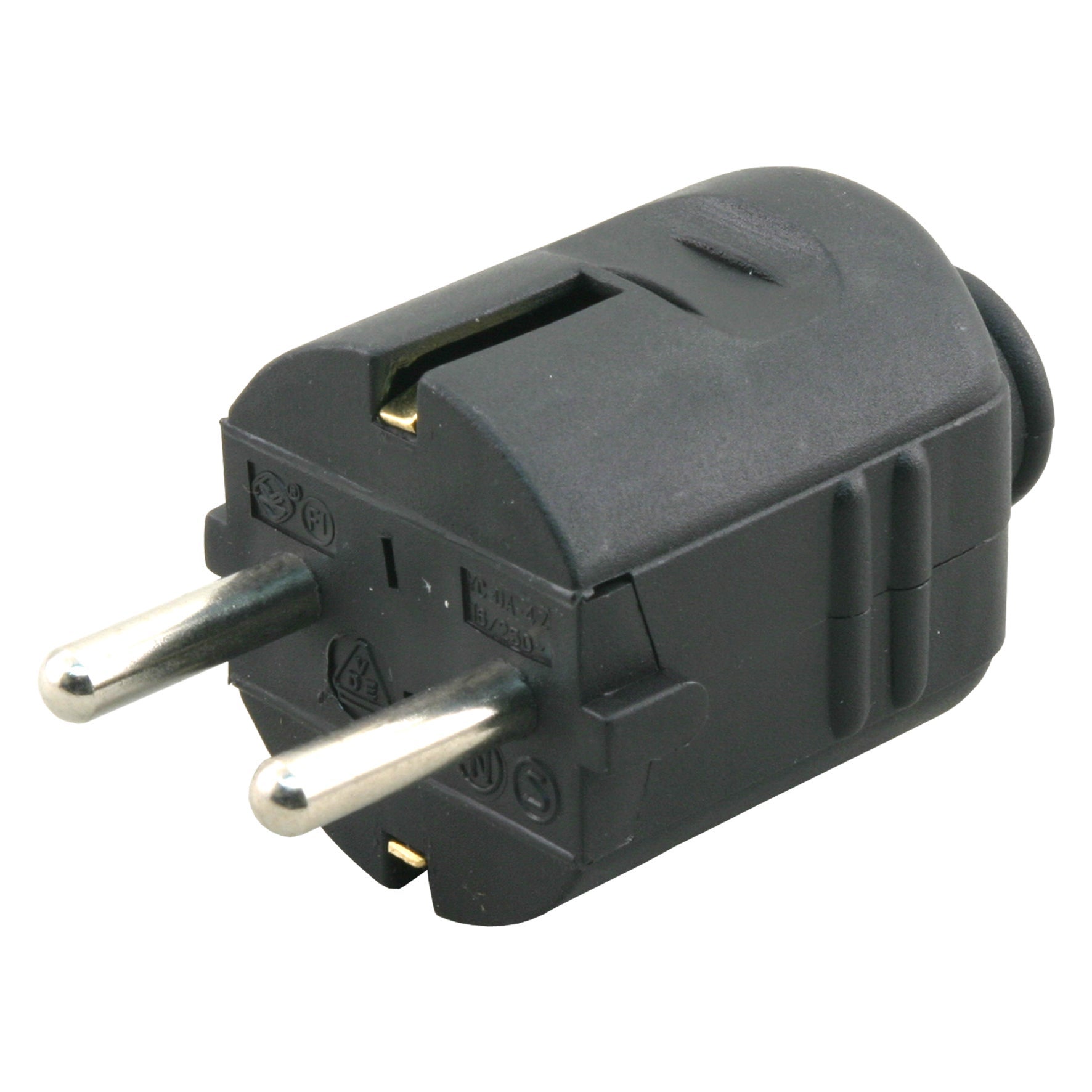 Stekker randaarde 10/16 ampère zwart