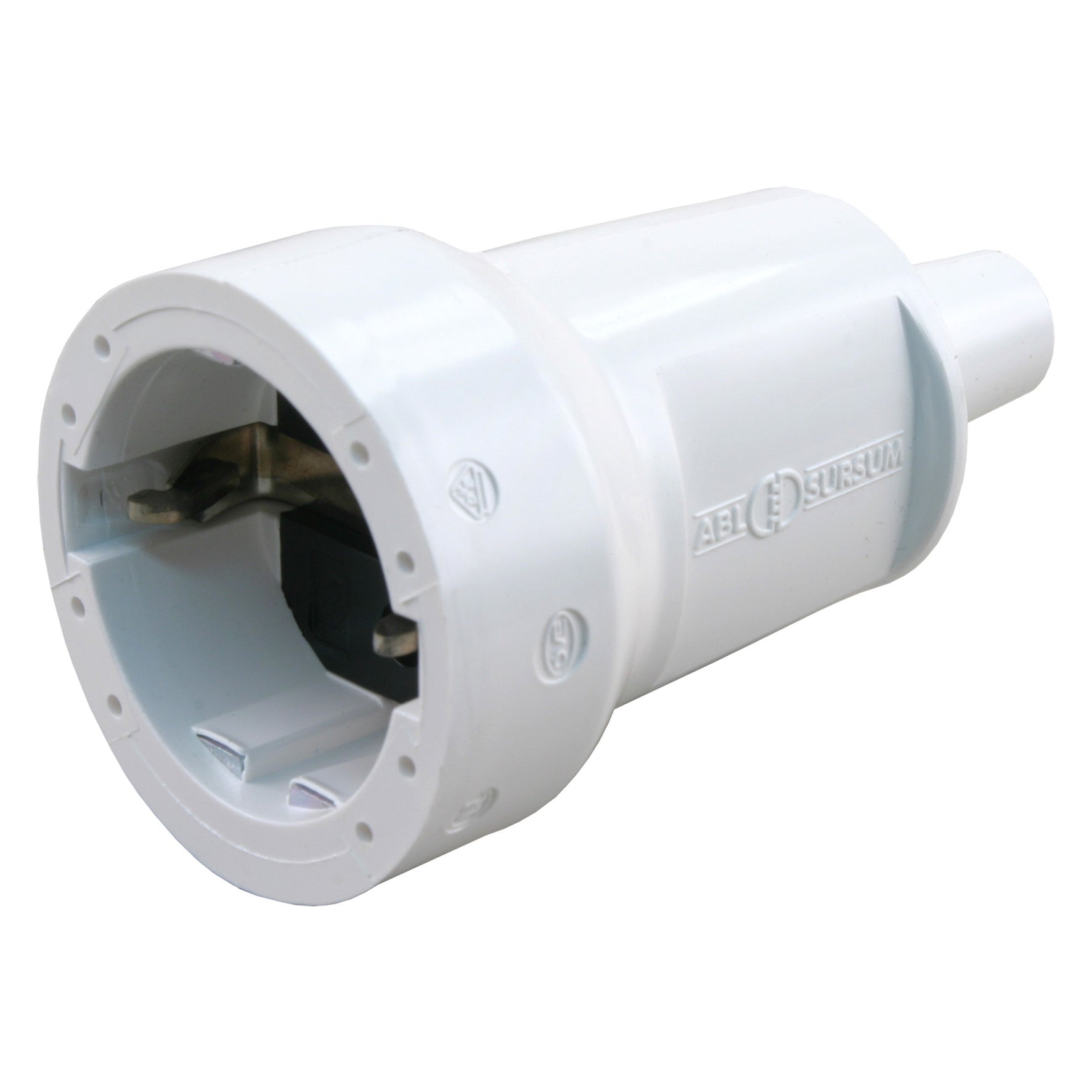 Contrastekker randaarde pvc 10/16 ampère wit