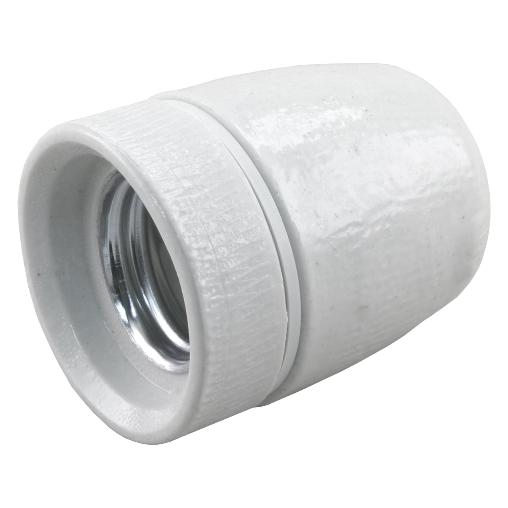 Fitting e27 porselein wit