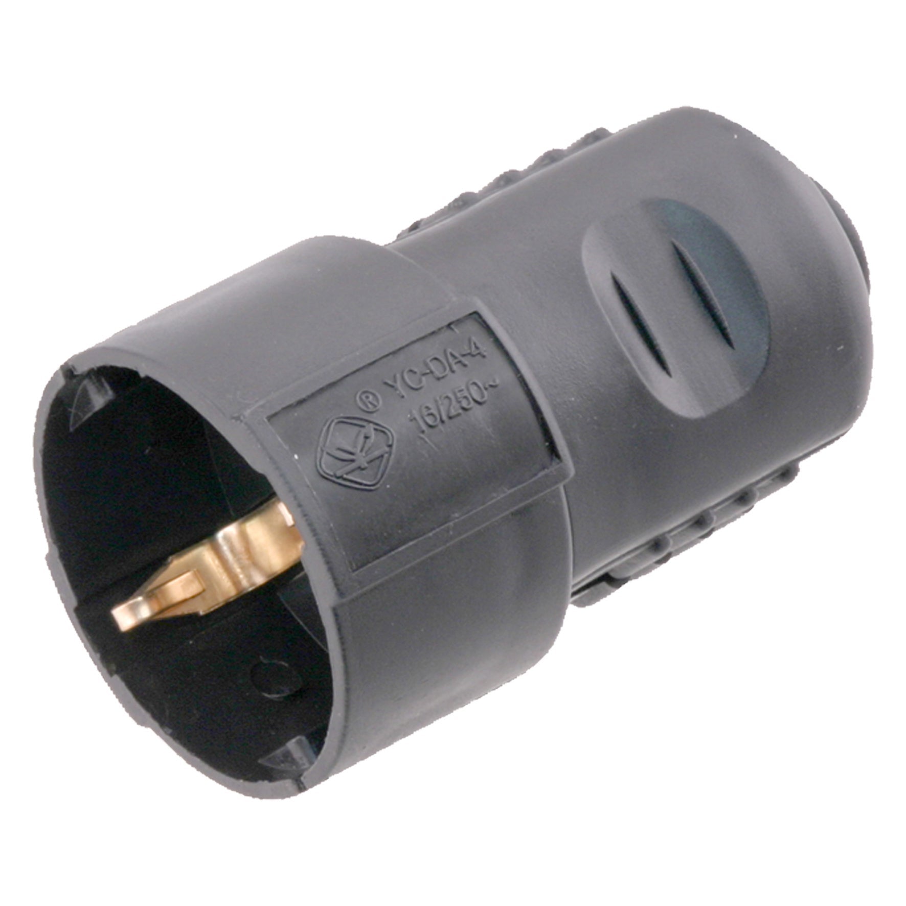 Contrastekker randaarde 10/16 ampère zwart