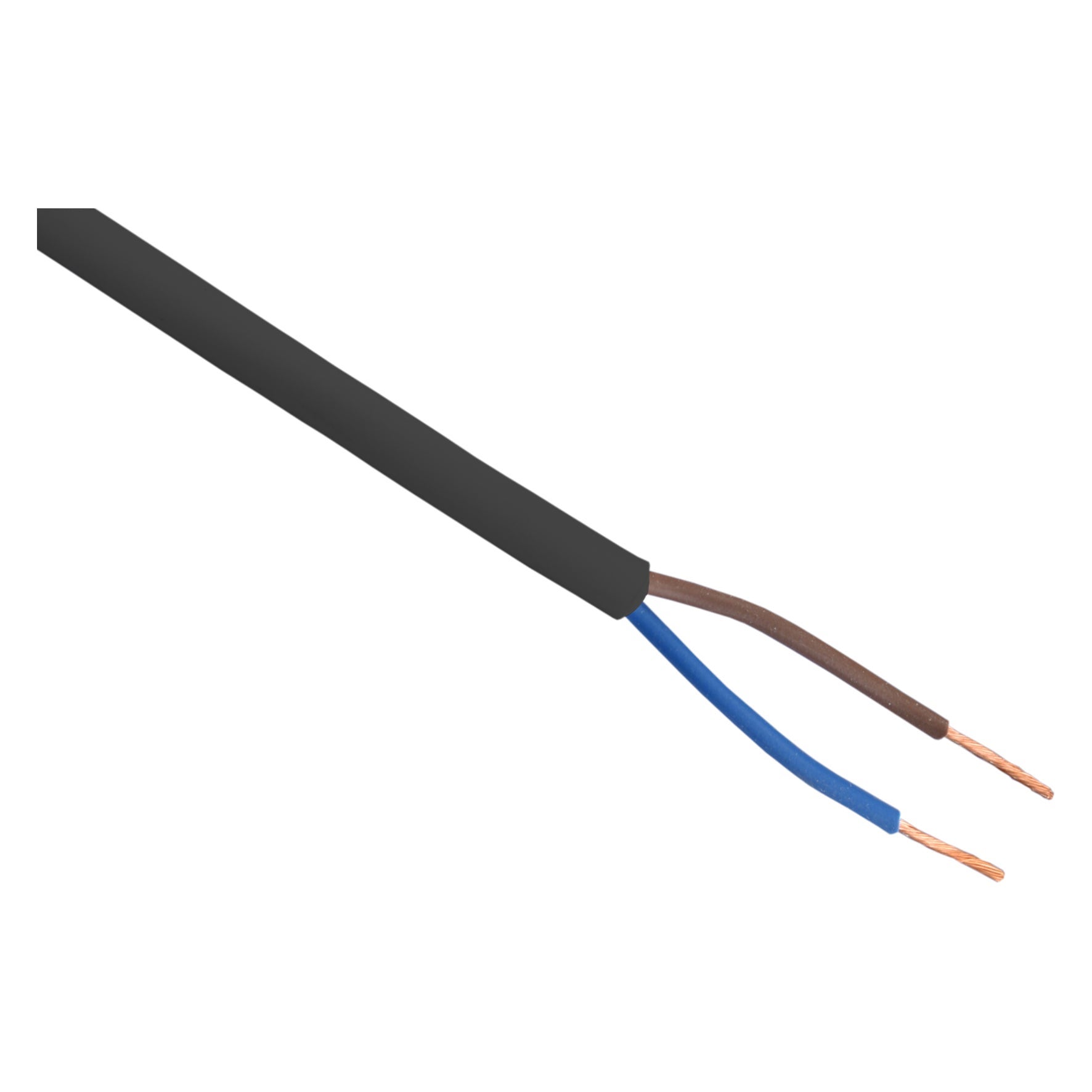 Huishoudsnoer vmvs 2x0.75 zwart 20m