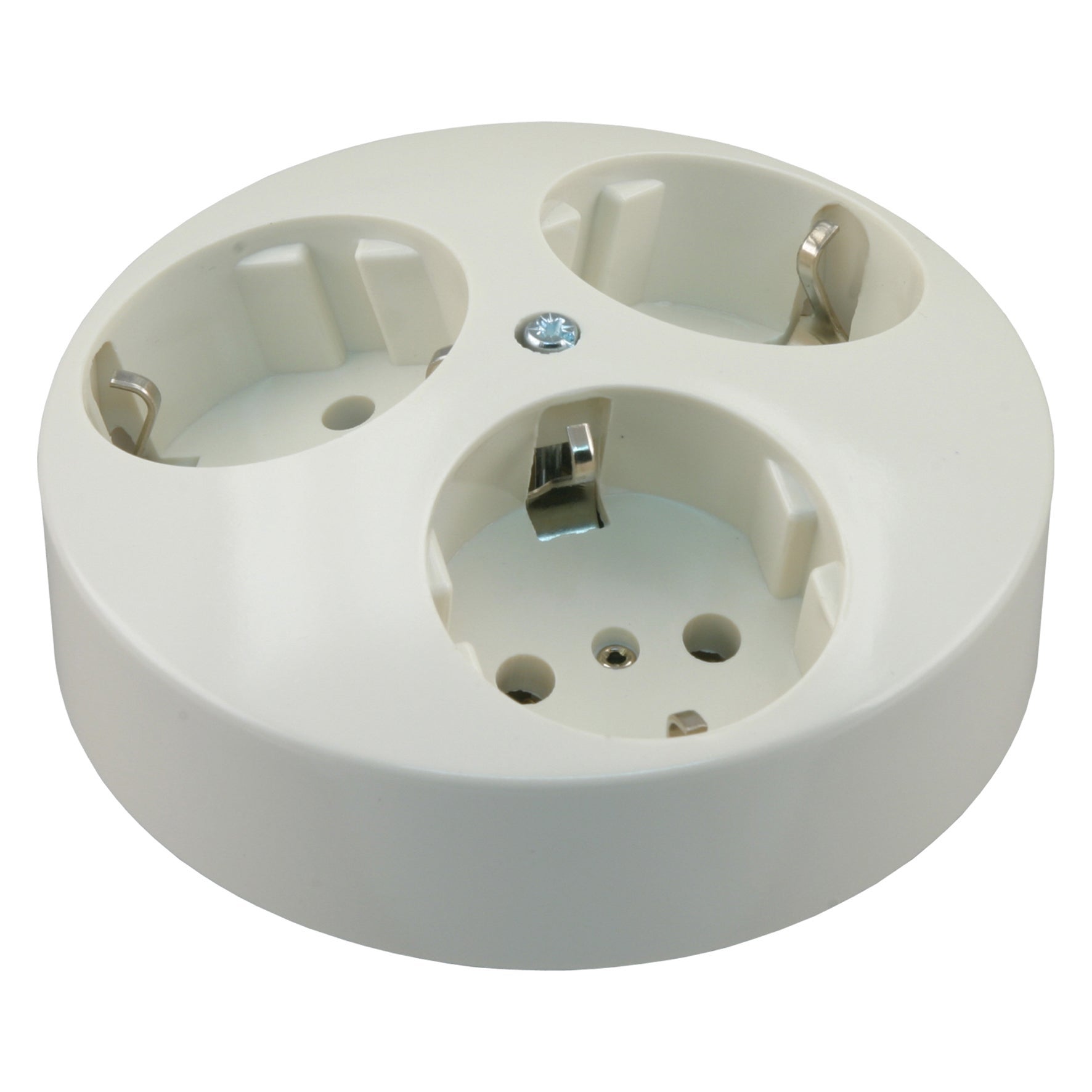 Uni inbouw contactdoos 3v kindbv randaarde rond polarwit