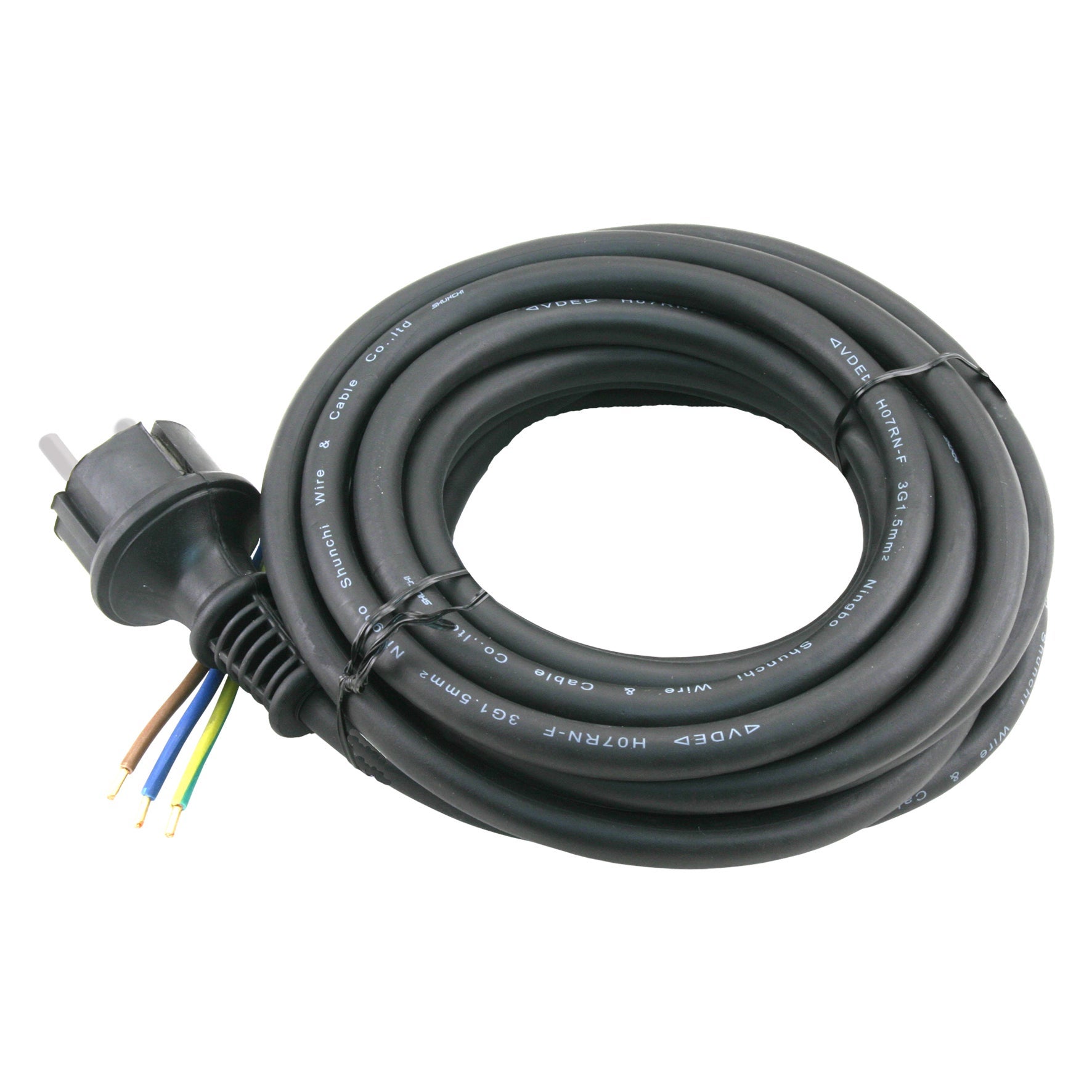 Exin aansluitsnoer neopreen randaarde 5m 3x1.5 zwart