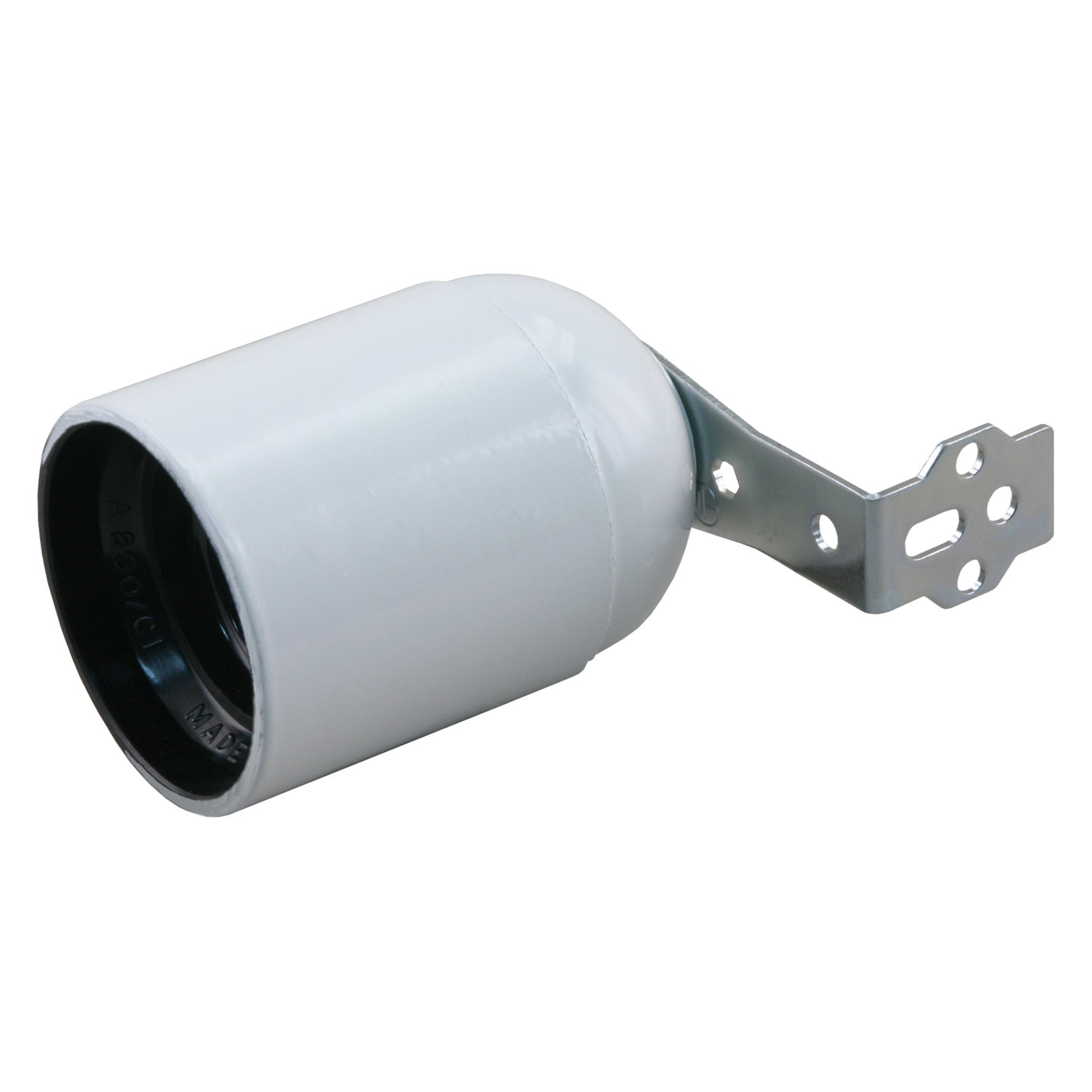 Fitting e14 met haakse beugel zwart