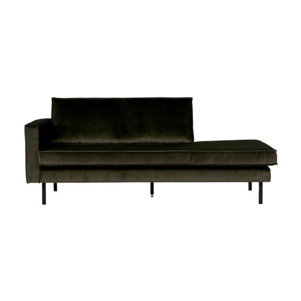 Rodeo Daybed Left Velvet Dark Green Hunter